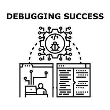Fixing software bugs for successful coding development 스톡 일러스트