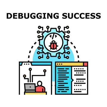 Fixing software bugs for successful coding development 库存插图