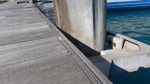 Fixing structure of the vertical pole that fixes the floating dock 4845 Stock Footage 108944787