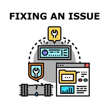 Fixing a system issue and repairing problems concept Stock Illustration