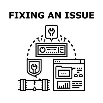 Fixing a system issue and repairing problems concept Stock Illustration