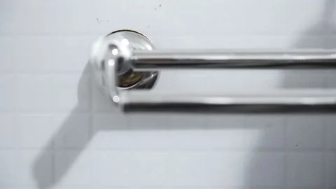 Fixing towel rack Video stock 165448293