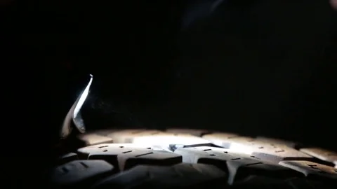 Fixing a tyre puncture by inserting rubber stripe Stock Footage 70965327