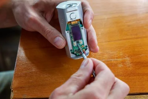 Fixing of vape device Foto stock