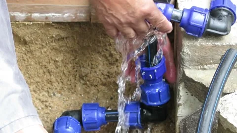 Fixing Water Pipe 2 Stock Footage 170081098