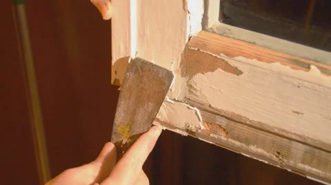 Fixing a Window Pane or Frame Stock Footage 62588867