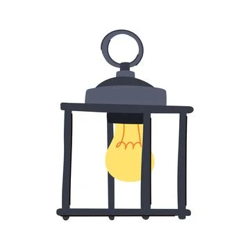 Fixture exterior lamp cartoon vector illustration Stock Illustration