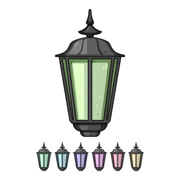 Fixture exterior lamp cartoon vector graphic Stock Illustration