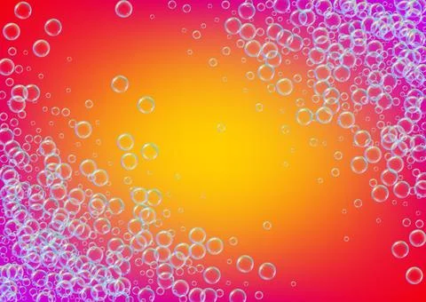 Fizz background with shampoo foam and soap bubbles. Illustrazione stock