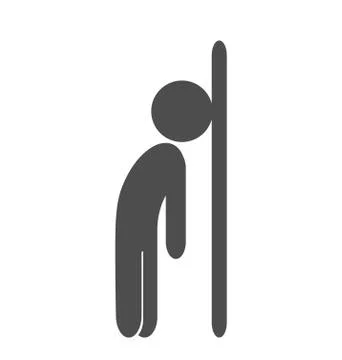 Fizzle out man flat icon pictogram isolated on white Stock Illustration