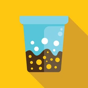 Fizzy drink in disposable cup with bubbles rising to surface Illustrazione stock