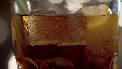 Fizzy drink on the table Stock Footage 125353373