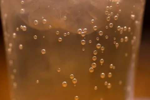 Fizzy ginger ale beverage close up with bubbles Stock Photos