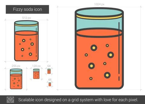 Fizzy soda line icon. Stock Illustration