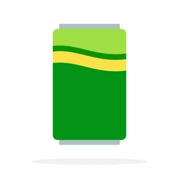 Fizzy water in a green tin vector flat isolated Illustrazione stock