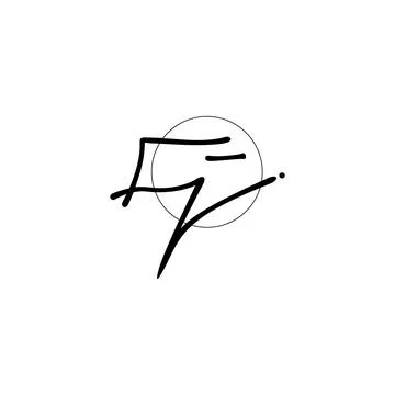 FJ Initial handwriting logo design Stock Illustration