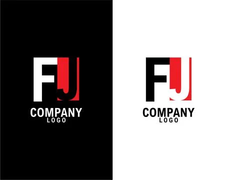 FJ, JF Initial abstract company Logo Design with negative space 스톡 일러스트