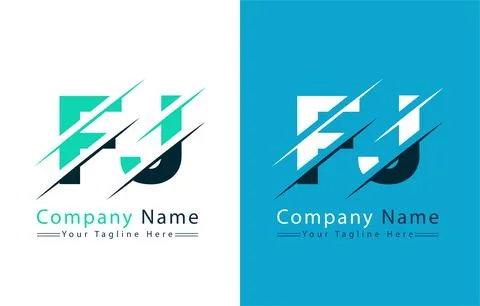 FJ Letter Logo Vector Design Concept Elements Illustrazione stock