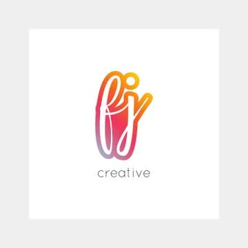 FJ logo, vector. Useful as branding, app icon, alphabet combination, clip-art 库存插图