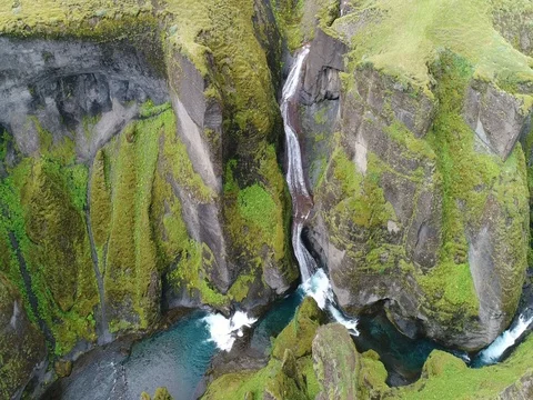 Fjadrargljufur Canyon Stock Footage