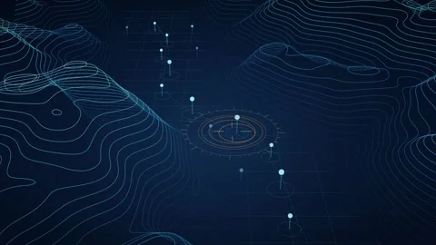 Fjord Strait Transit Queue Visualization Seamless Loop Abstract Geographical Stock Footage 341914157