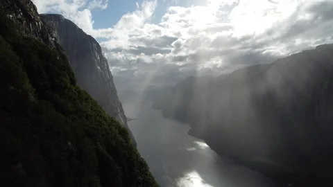 Fjord in sunlight Video stock 239430343