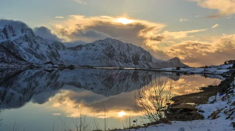 Fjords of Norway at sunset Video stock 49223126