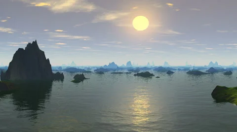 Fjords, sunset. Stock Footage 31540869