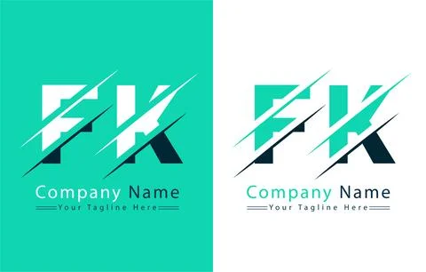 FK Letter Logo Design Template. Vector Logo Illustration Stock Illustration