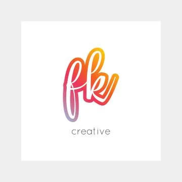 FK logo, vector. Useful as branding, app icon, alphabet combination, clip-art Stock Illustration