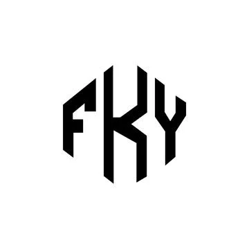 FKY letter logo design with polygon shape. FKY polygon and cube shape logo .. Stock Illustration