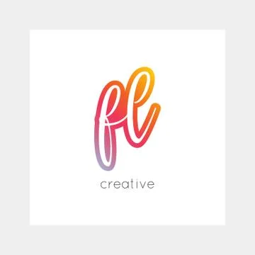 FL logo, vector. Useful as branding, app icon, alphabet combination, clip-art 库存插图