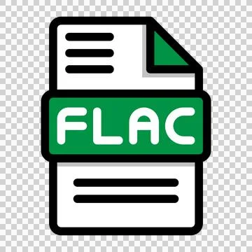 Flac file icon. flat audio file, icons format symbols. Vector illustration.  Stock Illustration