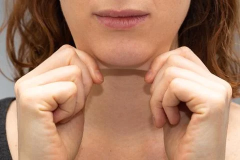 Flaccid double chin 스톡 사진