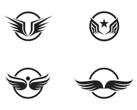 Flacon wing template icons vector  design Illustrazione stock