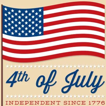 Flag 4th of July card in vector format. Stock Illustration