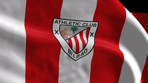 Flag with the AC Bilbao team crest (Loop) Stock Footage 310746562