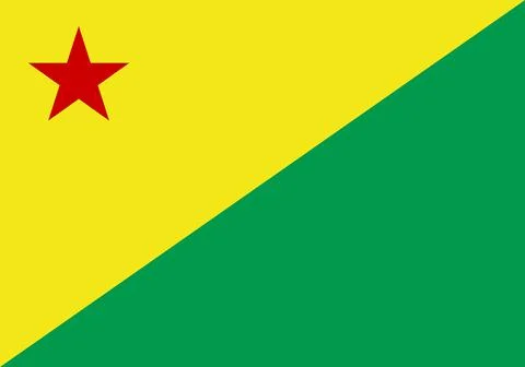 Flag of Acre state (Federative Republic of Brazil) Rectangle divided by a dia Stock Illustration