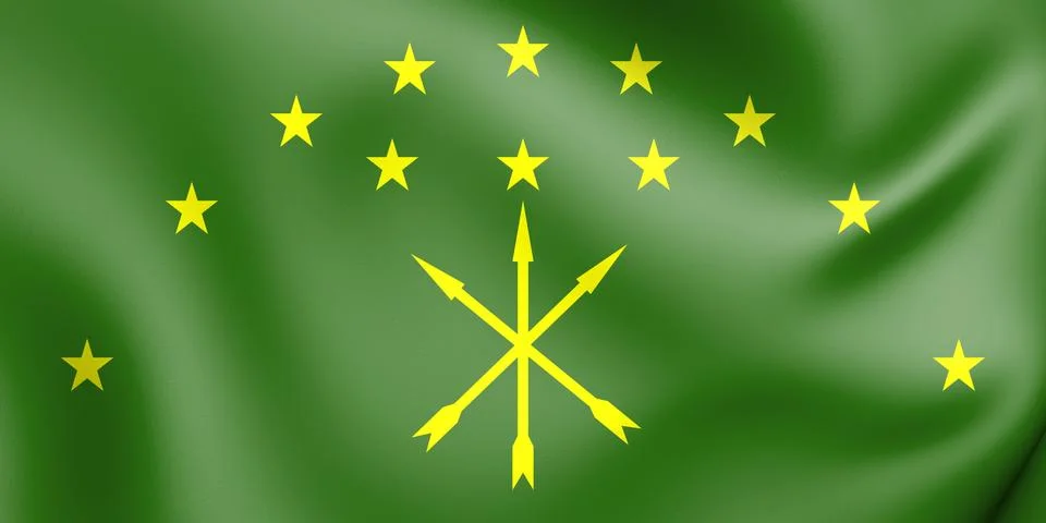 Flag of Adygea Stock Illustration