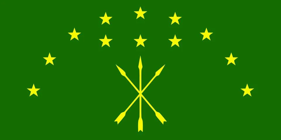 Flag of Adygea Stock Illustration