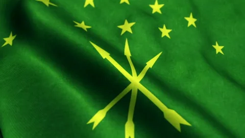 Flag Of Adygea - seamless loop Stock Footage 206141796