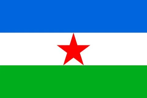 Flag of the Afar Liberation Front  Red, Green, and Blue Stripes, Ethiopian .. Stock Illustration