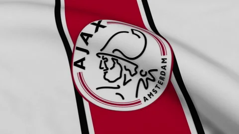 Flag with AFC Ajax Logo Loop Video stock 220022842