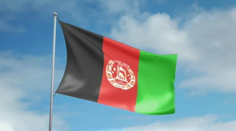 Flag of Afganistan  스톡 동영상 435309