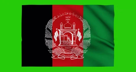 Flag of Afganistan waving on a samless loop over an easily removable background Stock Footage 98370662