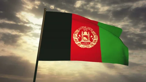 Flag afghanistan 03 Stock Footage 30610936