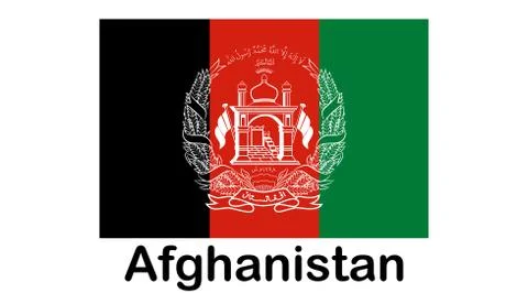 Flag of Afghanistan. Accurate dimensions, elements proportions and colors. Stock Illustration