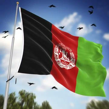 Flag of Afghanistan, This is a computer generated and 3d rendered image Illustrazione stock
