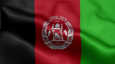 Flag of Afghanistan fluttering in the wind. Video stock 221877138