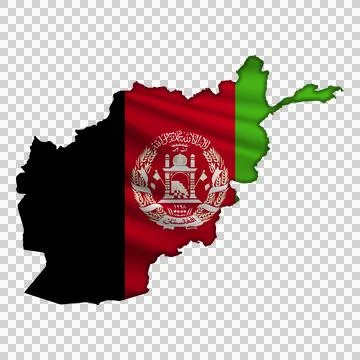 Flag Afghanistan in the form of a map 库存插图